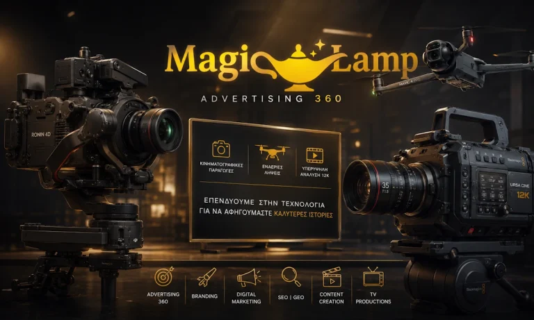 Η MAGIC LAMP ADVERTISING 360 ενισχύει τον τεχνολογικό της εξοπλισμό επενδύοντας σε κινηματογραφικές παραγωγές υψηλών προδιαγραφών
